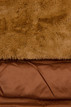 Extra teplá dlouhá zimní bunda v hnědé barvě