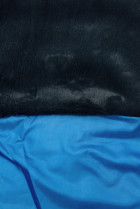 Kobaltově modrá zimní bunda s opaskem