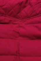 Teplá prošívaná bunda v burgundy barvě