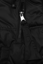 Přechodná černá bunda s kapucí