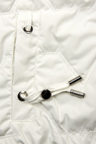 Bílá přechodná bunda s károvaným lemem