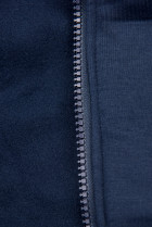 Tmavě modrá prodloužená mikina s prošívanou kapucí