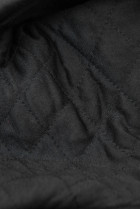 Černá prodloužená mikina s prošívanou kapucí