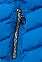 Zimní prošívaná bunda s kapucí královská modrá