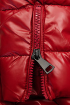 Červená zimní bunda v prošívaném vzhledu