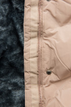 Pudrová zimní bunda s plyšovou podšívkou