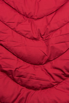 Červená prošívaná bunda zateplená plyšem