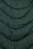 Tmavě zelená prošívaná bunda zateplená plyšem