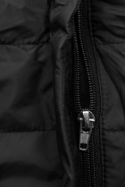 Přechodná bunda v prodlouženém střihu černá