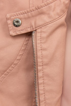 Růžová basic koženková bunda