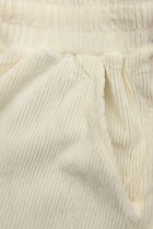 Ecru ležérní kalhoty s manšestrovým vzorem