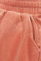 Lososově růžové ležérní kalhoty s manšestrovým vzorem