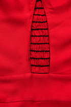 Červený kalhotový overal