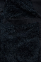 Zimní bunda tmavě modrá se smetanovou kožešinou