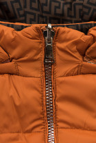 Cihlově oranžová/hnědá oboustranná bunda s výplní