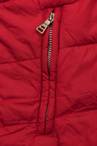 Červená/hnědá oboustranná bunda s výplní