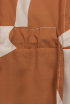Hnědo-béžové vzorované košilové šaty