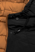 Černá/karamelová oboustranná zimní bunda