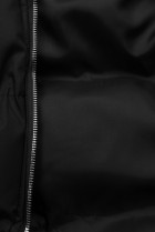 Černá prošívaná vesta s kapucí