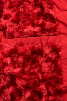 Červená zimní bunda s odepínatelnou kapucí