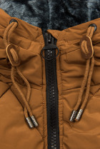 Karamelově hnědá zimní bunda v prošívaném designu