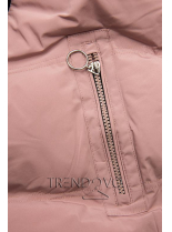 Růžová prošívaná zimní bunda