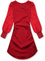 Červené elegantní šaty v A-střihu