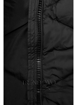 Černá dlouhá prošívaná bunda