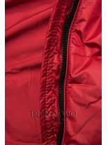 Červená lesklá zimní bunda