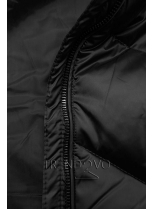 Černá lesklá prošívaná bunda na zimu