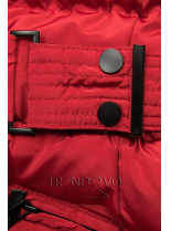 Červená bunda s odepínatelnou kapucí