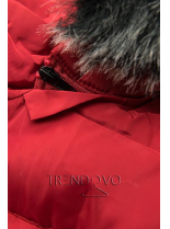 Červená bunda s odepínatelnou kapucí