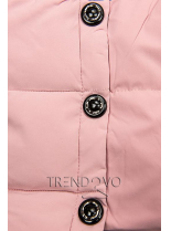 Růžová prošívaná bunda na zimu