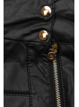 Černá krátká koženková bunda