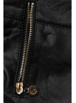 Černá krátká koženková bunda