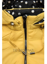 Oboustranná bunda žlutá/tečkovaná