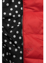 Oboustranná bunda červená/tečkovaná