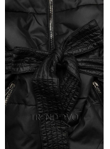 Oboustranná bunda černá/tečkovaná