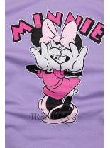 Fialové tričko s kresleným potiskem myšky