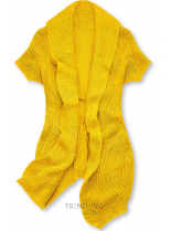 Žlutý asymetrický pletený kardigan
