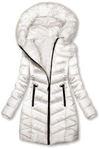 Ecru zimní bunda s odnímatelnou kožešinou