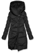 Černá prošívaná zimní bunda s vysokým límcem