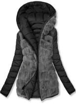 Oboustranná zateplená bunda černá/šedá