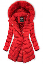 Červená zimní bunda s odepínatelnou kapucí