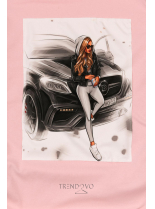 Pudrově růžové šaty Girl & car