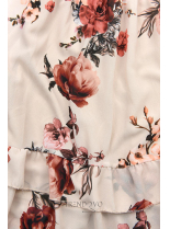 Béžové květinové šaty