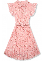 Růžové letní květinové šaty