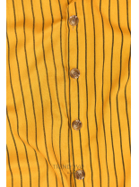 Žluté pruhované midi šaty