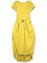 Žluté midi šaty v basic stylu
