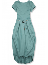Opálově zelené midi šaty v basic stylu